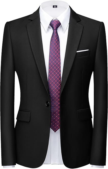 Black Men's Slim Fit Blazer Suit – Perfect for Daily Business Wear | Modern Office Style