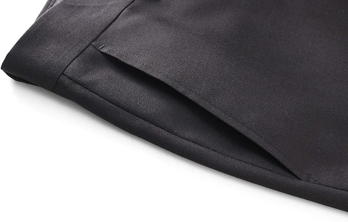 Black Men’s Workwear Pants – Straight Fit Formal Trousers for Daily Use