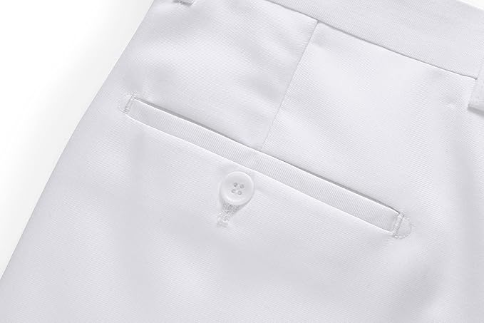 White Men’s Workwear Pants – Straight Fit Formal Trousers for Daily Use