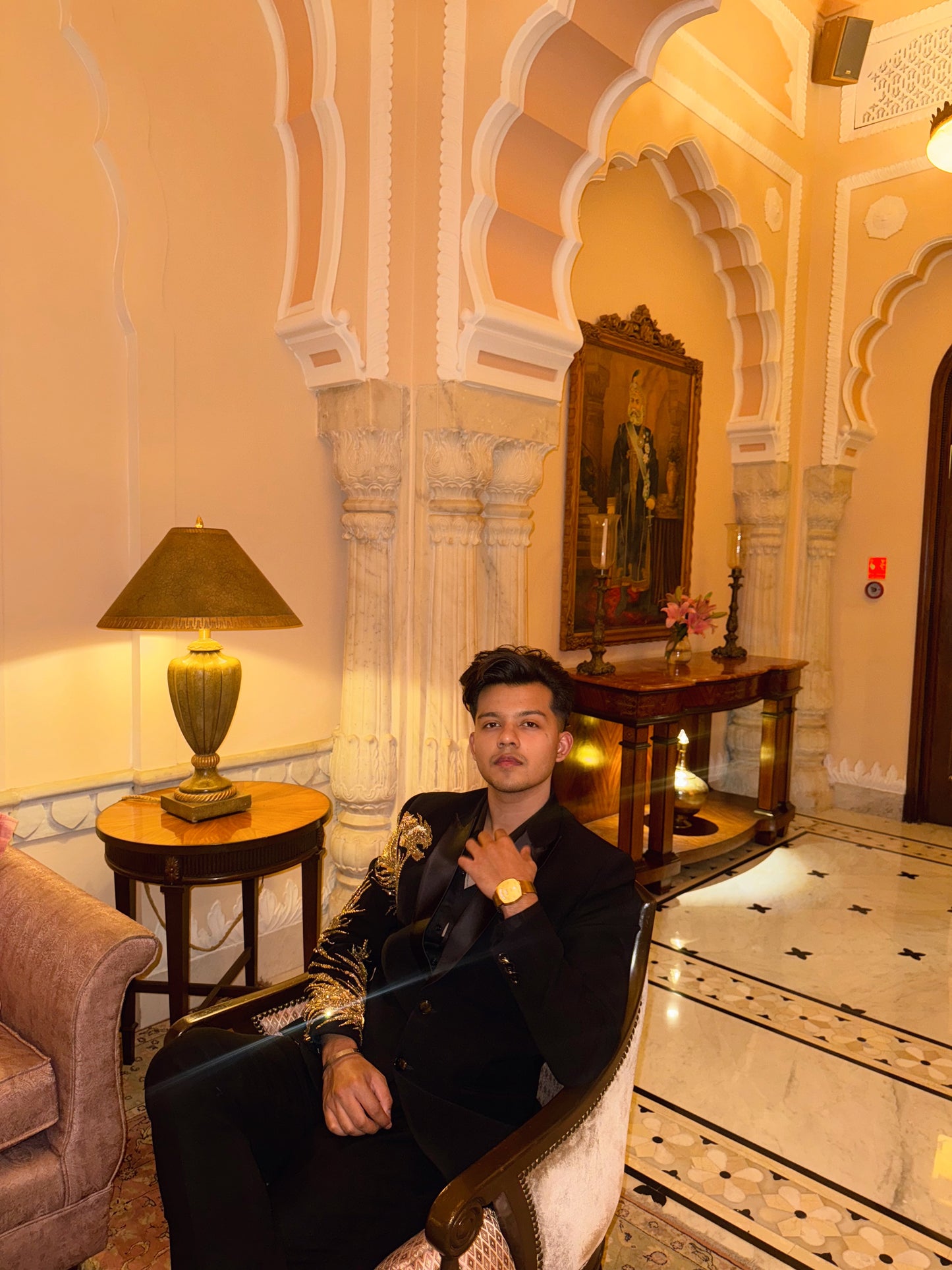 Black Hand Embroidery Tuxedo
