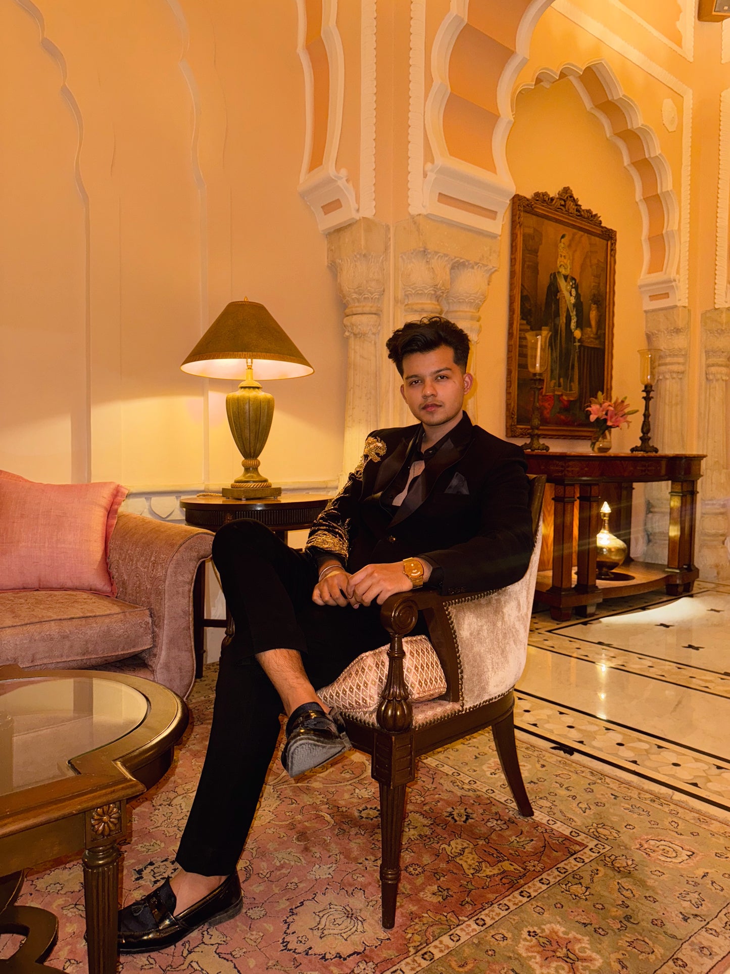 Black Hand Embroidery Tuxedo
