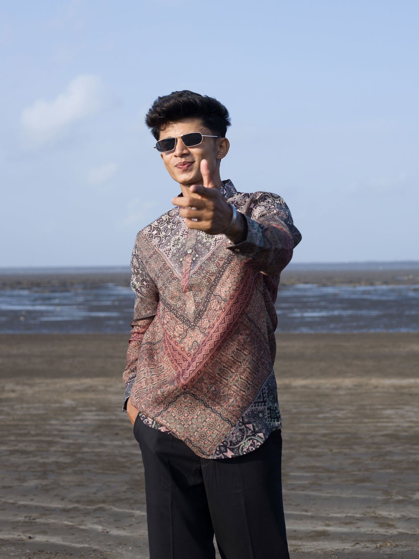 Modern Ethnic Wear Stylish Printed Shirt for Men