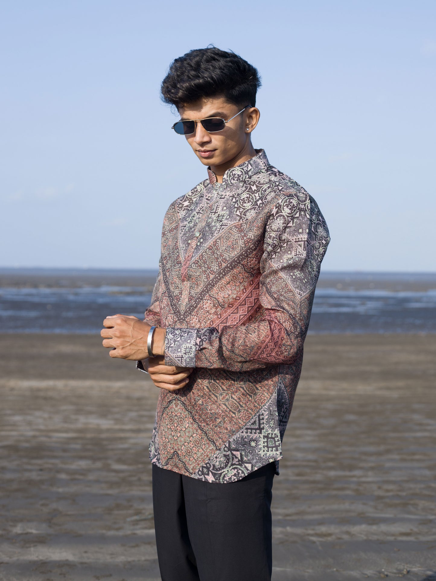 Modern Ethnic Wear Stylish Printed Shirt for Men