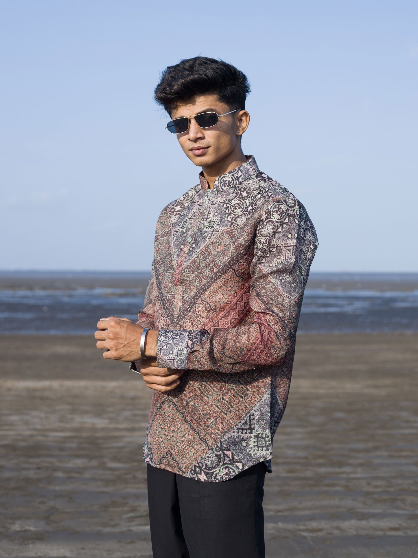 Modern Ethnic Wear Stylish Printed Shirt for Men