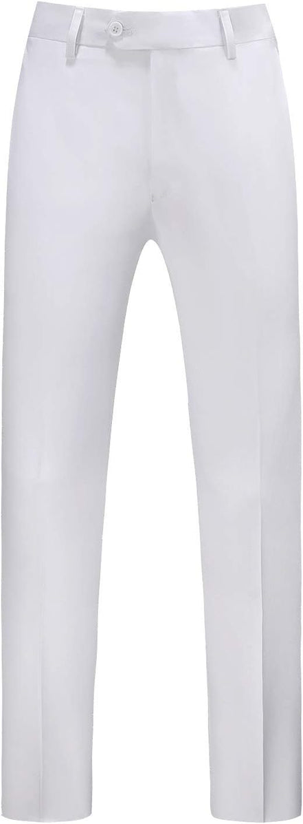 White Men’s Workwear Pants – Straight Fit Formal Trousers for Daily Use