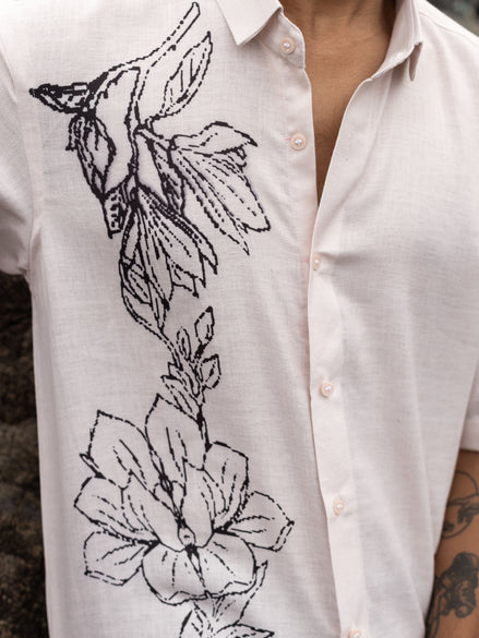Trendy Men's Floral Print Shirt– Casual Outfit for Modern Style