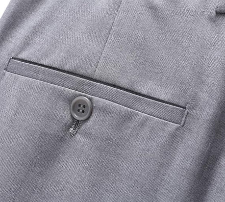 Grey Men’s Workwear Pants – Straight Fit Formal Trousers for Daily Use