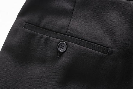 Black Men’s Workwear Pants – Straight Fit Formal Trousers for Daily Use