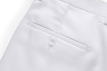 White Men’s Workwear Pants – Straight Fit Formal Trousers for Daily Use