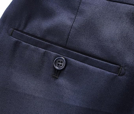 Navy Blue Men’s Workwear Pants – Straight Fit Formal Trousers for Daily Use