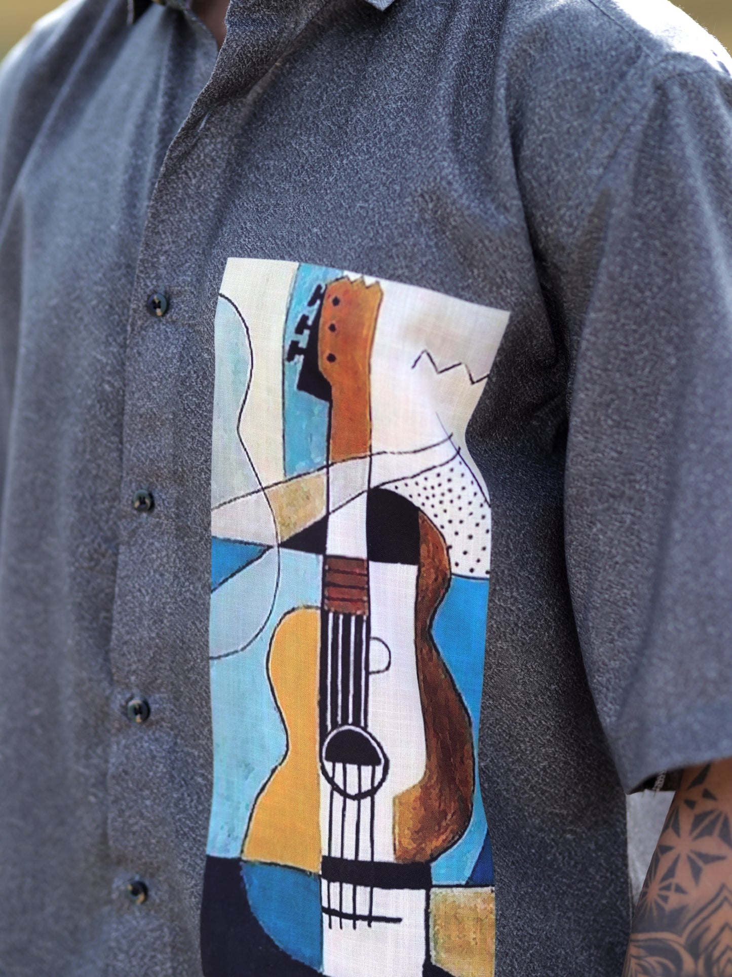 Urban Vibe Men: Grey Cotton Linen Printed Shirt Trendy Streetwear & Bold Styles
