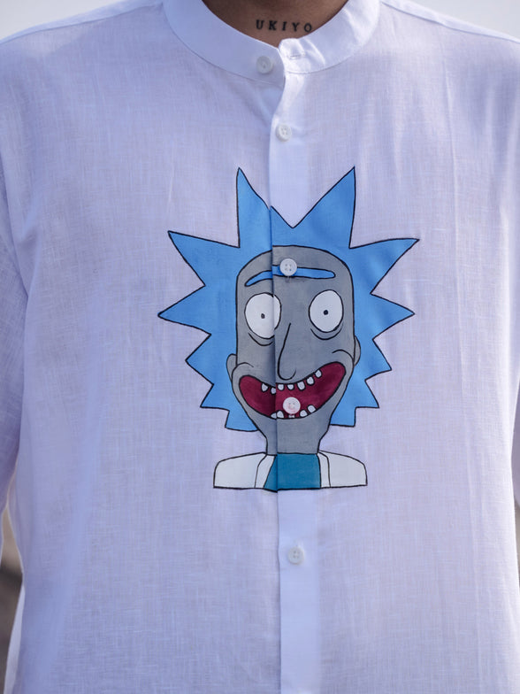 Stylish White Shirt for Men | Trendy Hand Paint Shirt Cotton Linen