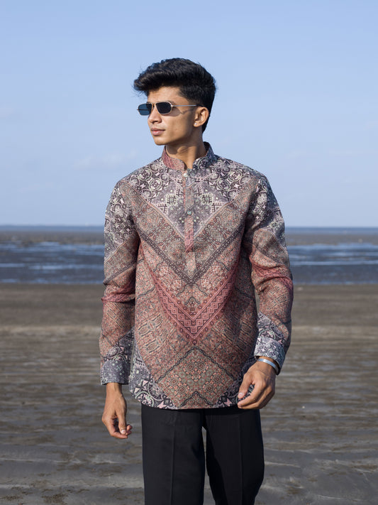 Modern Ethnic Wear Stylish Printed Shirt for Men