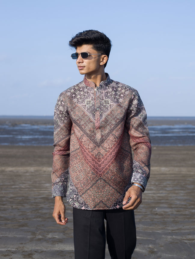 Modern Ethnic Wear Stylish Printed Shirt for Men