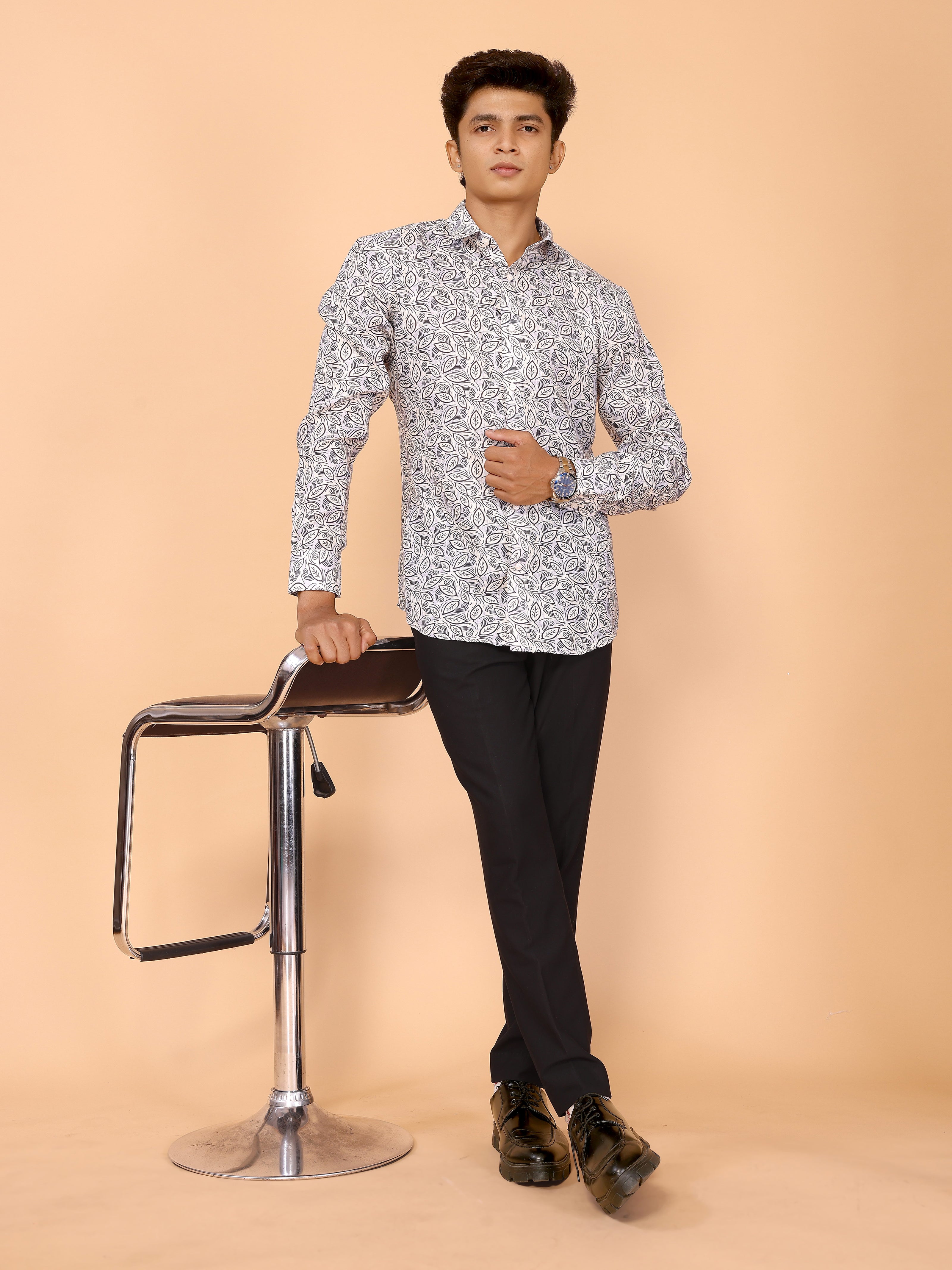 Floral Print Full Sleeve Linen Shirt – Elegant & Comfortable Summer Style