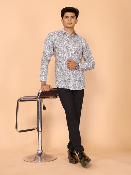 Floral Print Full Sleeve Linen Shirt – Elegant & Comfortable Summer Style