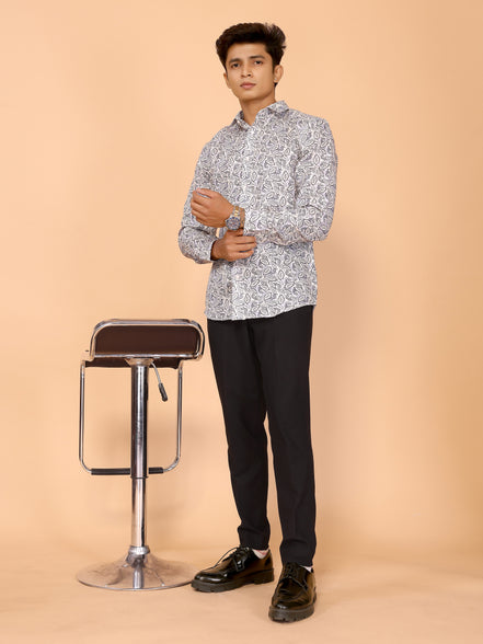 Floral Print Full Sleeve Linen Shirt – Elegant & Comfortable Summer Style