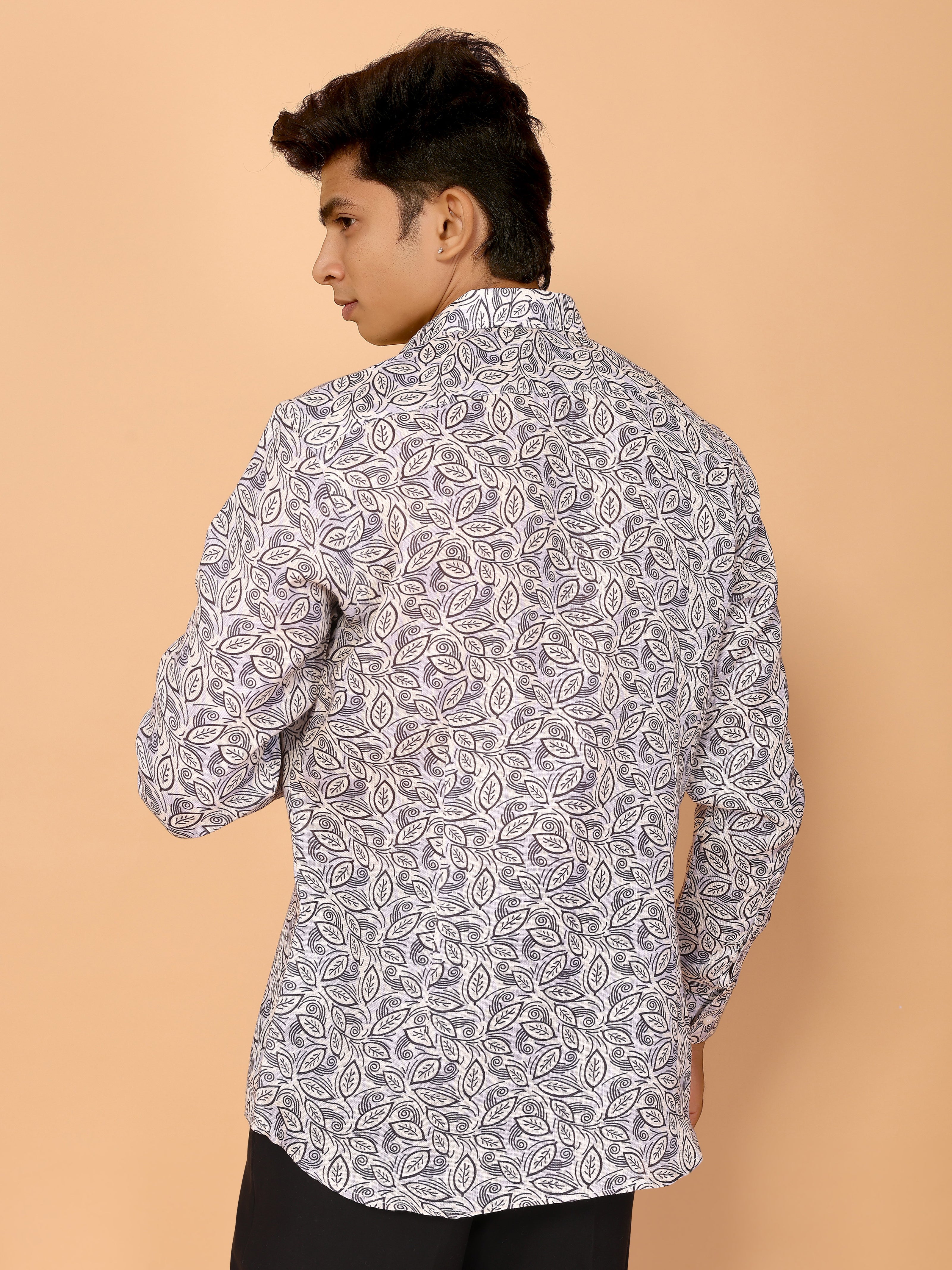 Floral Print Full Sleeve Linen Shirt – Elegant & Comfortable Summer Style