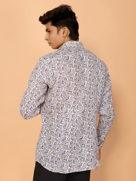 Floral Print Full Sleeve Linen Shirt – Elegant & Comfortable Summer Style