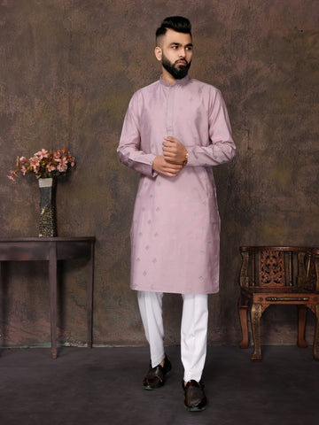 Light Purple Embroidery Work Kurta